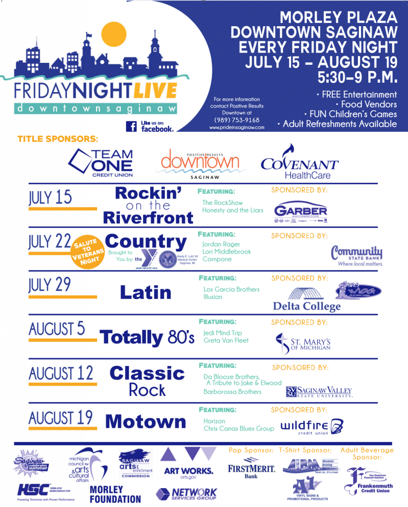 Friday Night Live Poster 2016 WIOG Schedule
